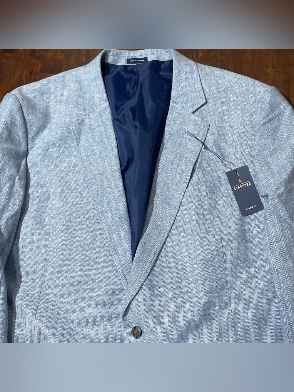 Stafford Linen Blend 48R Classic Fit Summer Blazer NWT MSRP $140